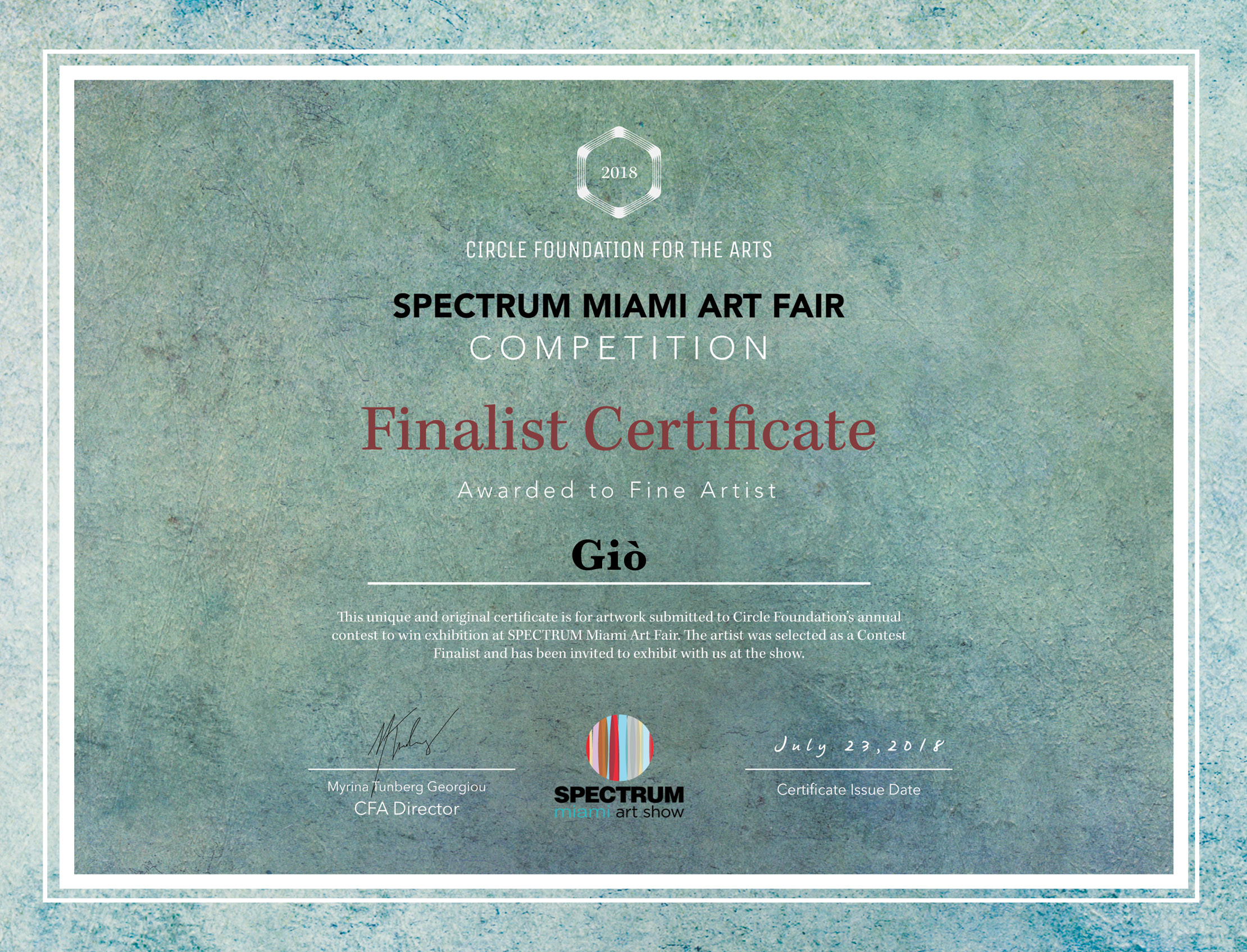 Circle-SpectrumArtFair-FinalistCertificate-Giò